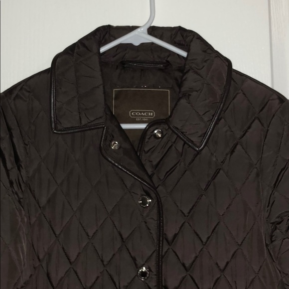 Coach Jackets & Blazers - Chocolate Brown COACH Quilted Jacket